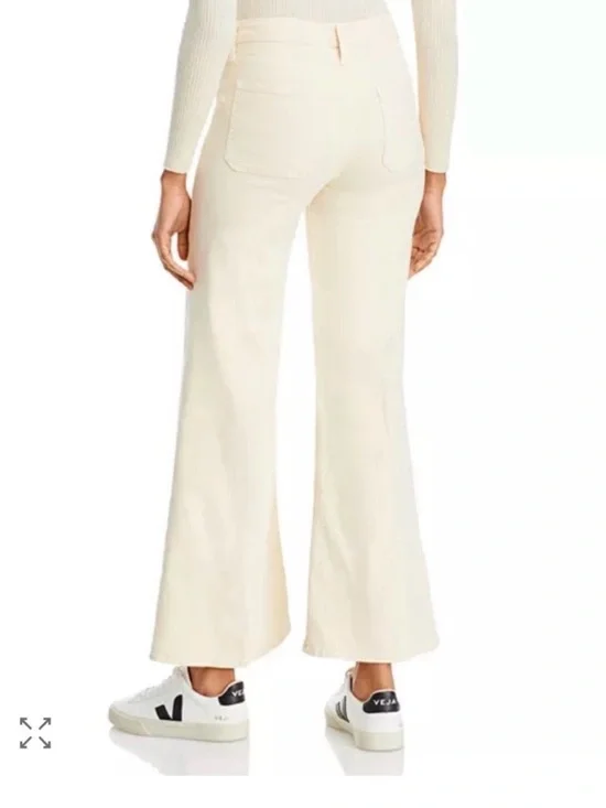 MOTHER The Patch Pocket Roller Skimp Wide Leg Jeans Sz 29 Chalk Ivory - Picture 3 of 16